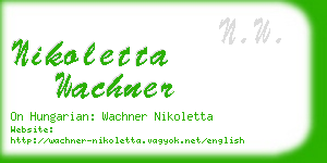 nikoletta wachner business card